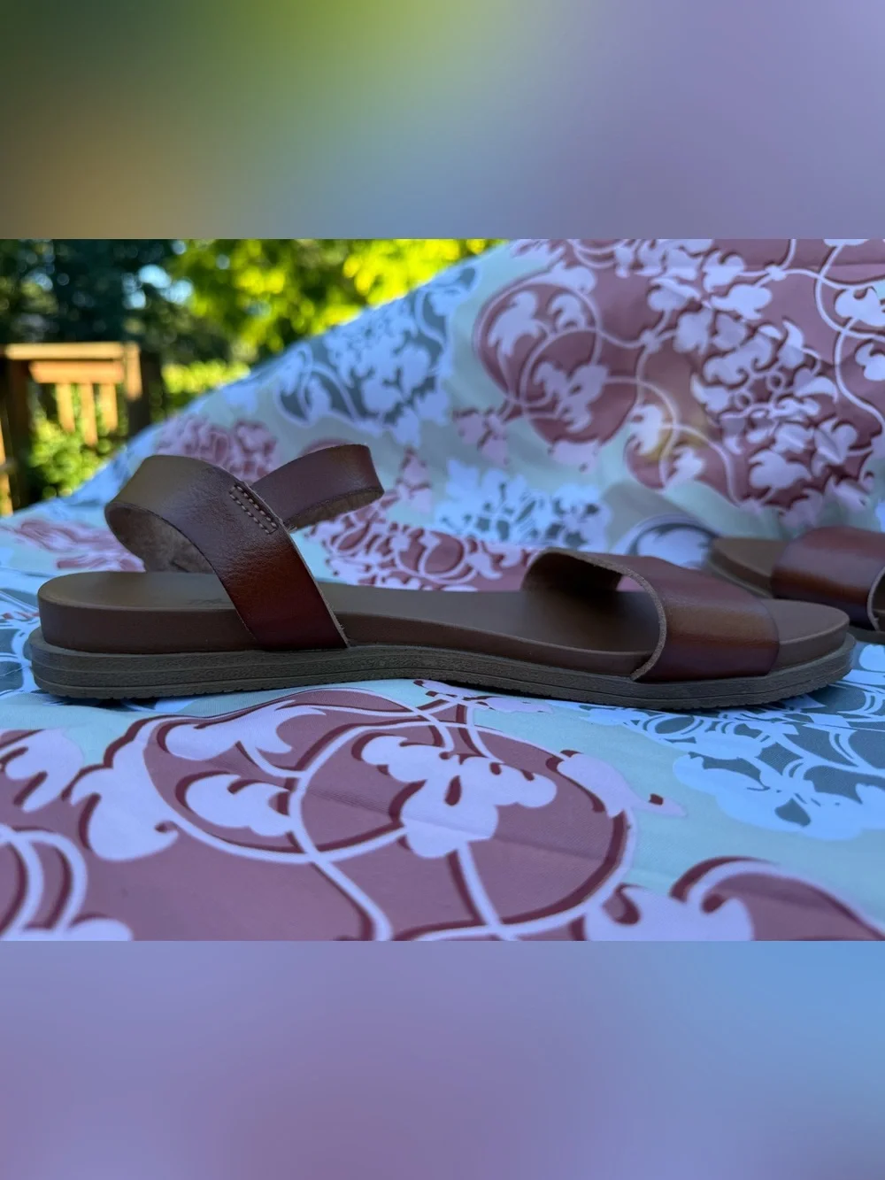 Universal Thread Brown Leather Strappy Ankle Sandals
